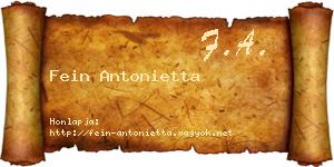 Fein Antonietta névjegykártya